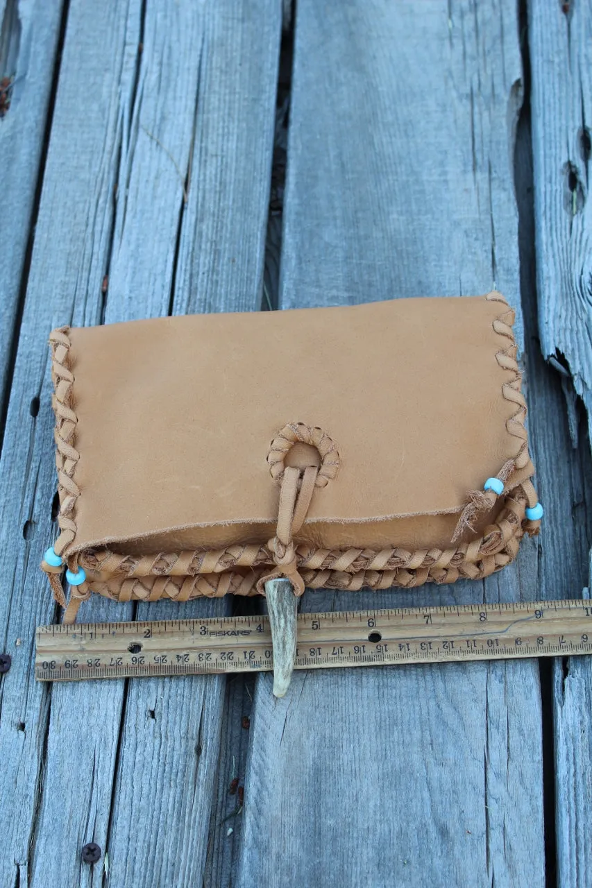 Large leather clutch, tan leather clutch