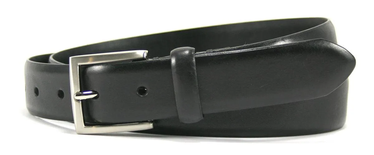 Leather Island Black 32mm Feathered Edge Leather Belt