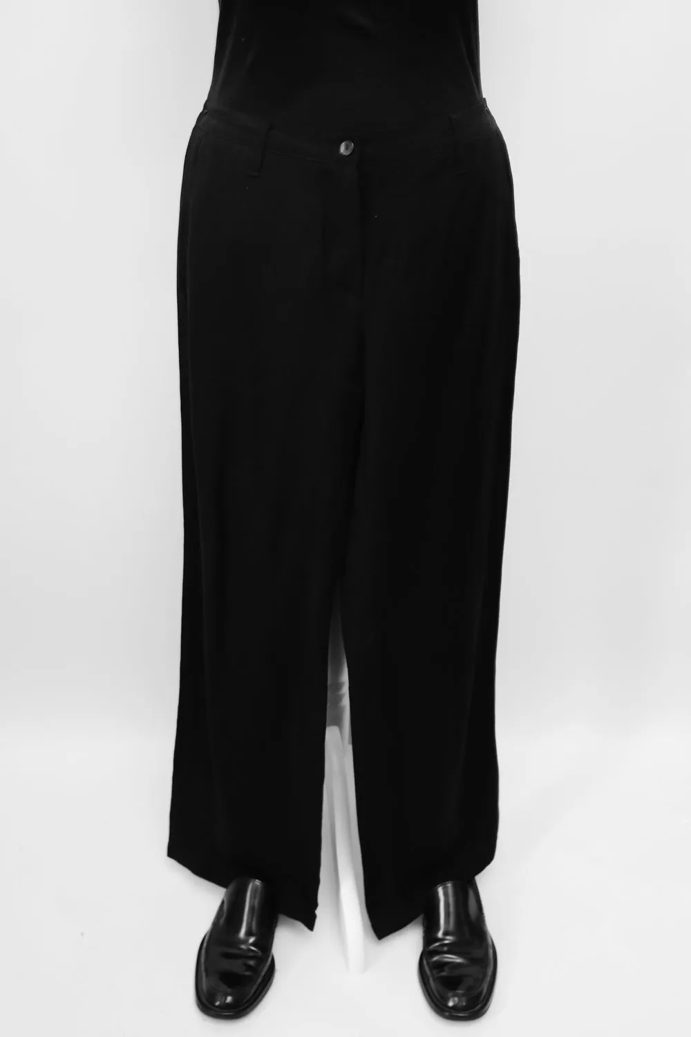 LINEN BLACK WIDE LEG SUMMER PANTS