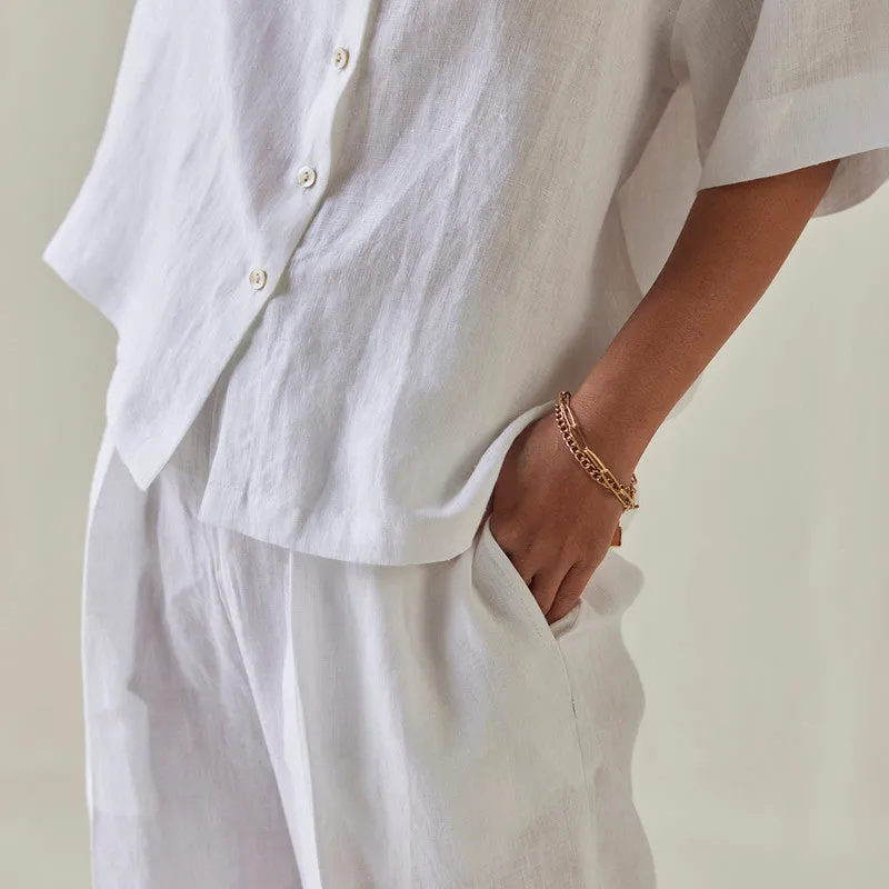 Linen Pant For Women | High Waist | White