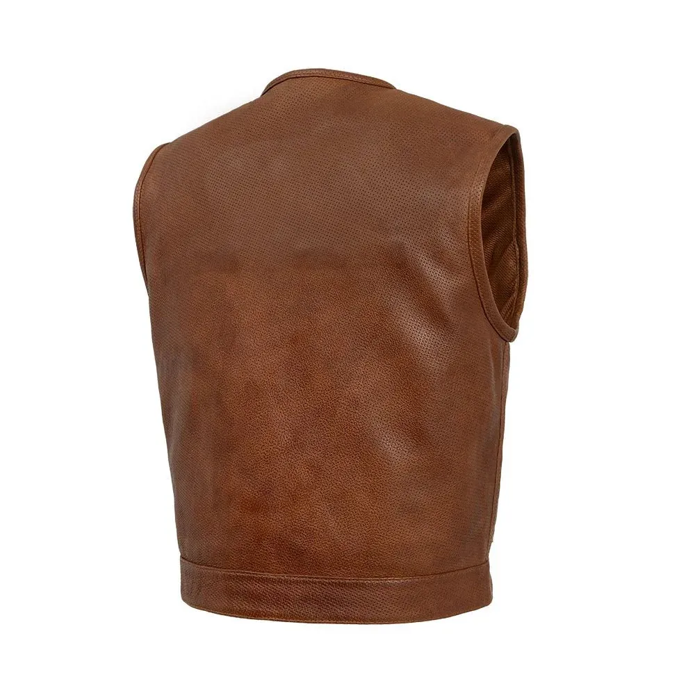 Lowside Men's Perforated Motorcycle Leather Vest