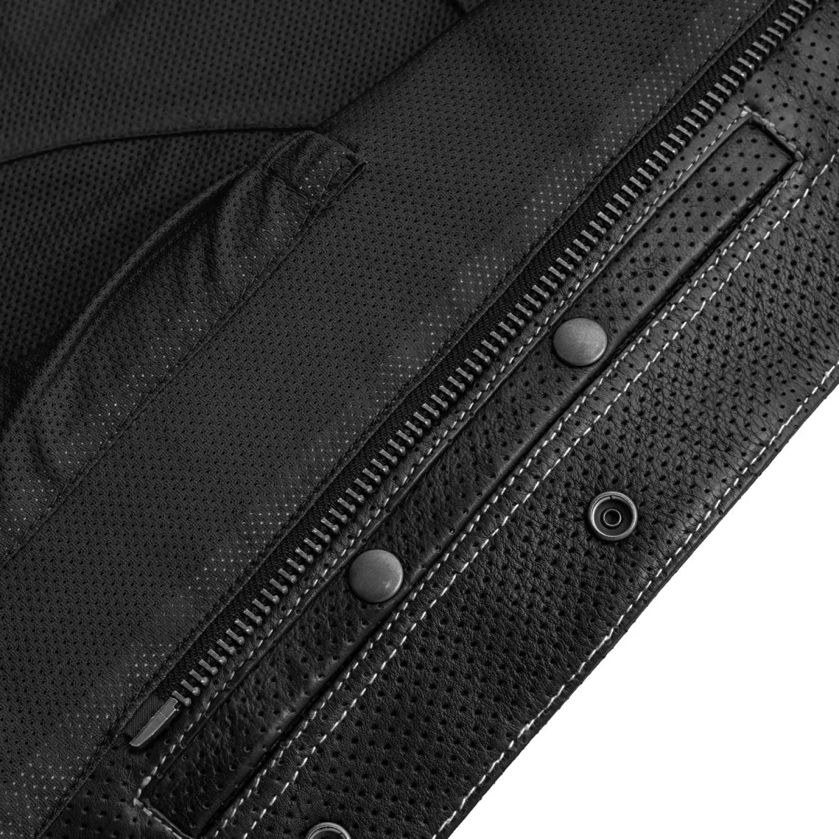 Lowside Men's Perforated Motorcycle Leather Vest