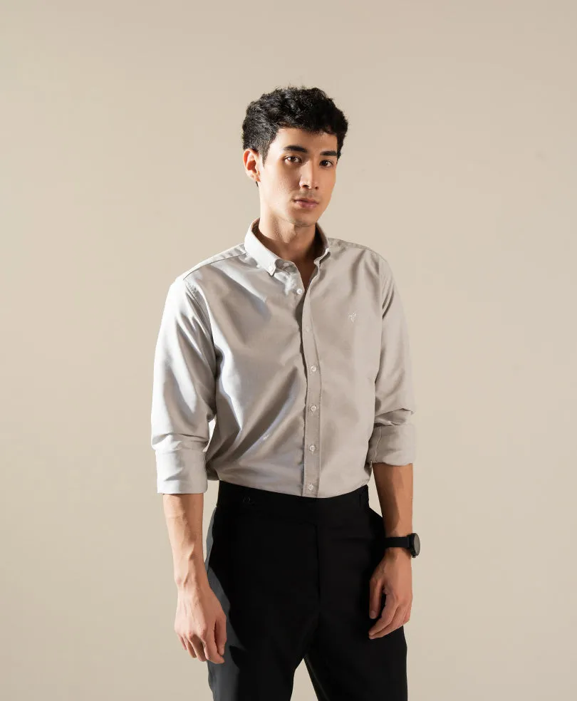 Marl Grey Oxford Shirt (Slim / Modern Fit)