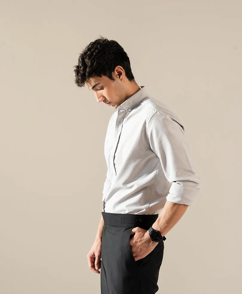 Marl Grey Oxford Shirt (Slim / Modern Fit)