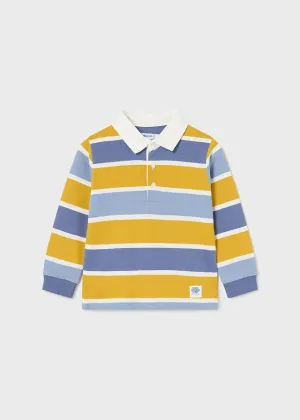 Mayoral Baby Boys Mustard And Blue Striped Polo