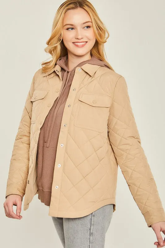 Melissa Woven Solid Bust Pocket Shacket