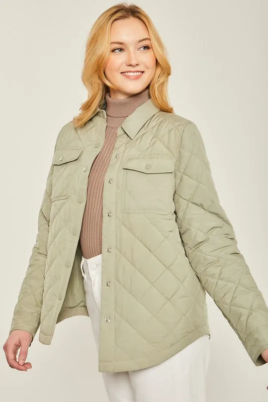 Melissa Woven Solid Bust Pocket Shacket