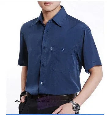 Men Shirts Summer Quinquagenarian Casual Shirt Male Short-Sleeve Shirt.