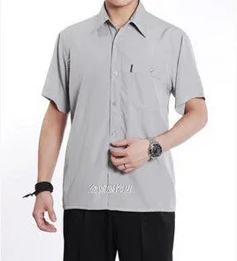 Men Shirts Summer Quinquagenarian Casual Shirt Male Short-Sleeve Shirt.