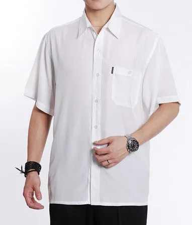 Men Shirts Summer Quinquagenarian Casual Shirt Male Short-Sleeve Shirt.