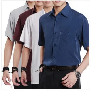 Men Shirts Summer Quinquagenarian Casual Shirt Male Short-Sleeve Shirt.