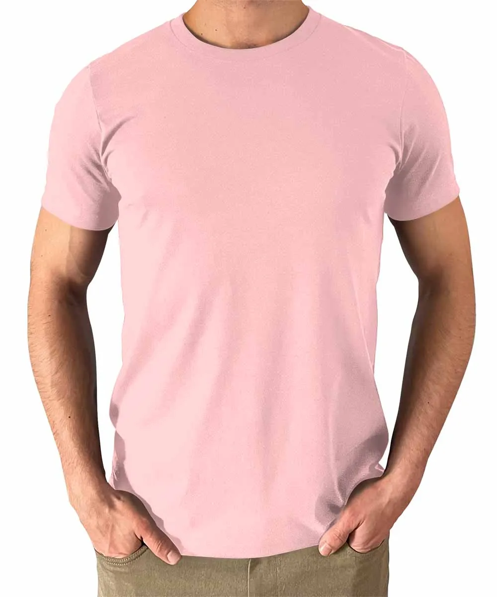 Men's Pink T Shirts Premium Casual Short Sleeve Classic Fit Crew Neck Shirts