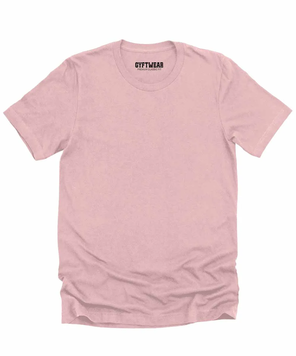 Men's Pink T Shirts Premium Casual Short Sleeve Classic Fit Crew Neck Shirts