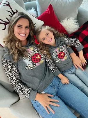 Mommy and Me Joy Leopard Raglan Hoodie