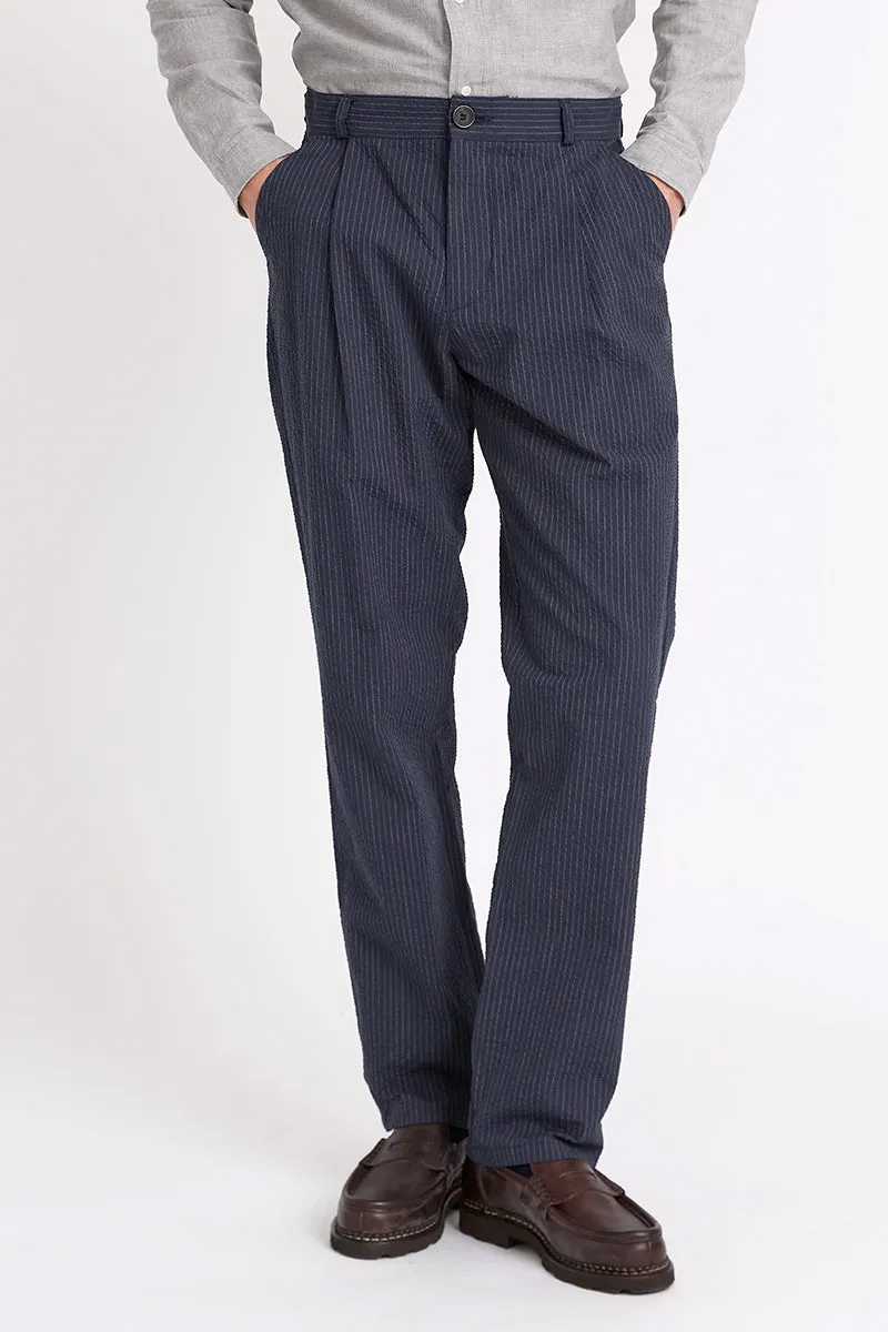 Morton Pleated Trousers - Navy