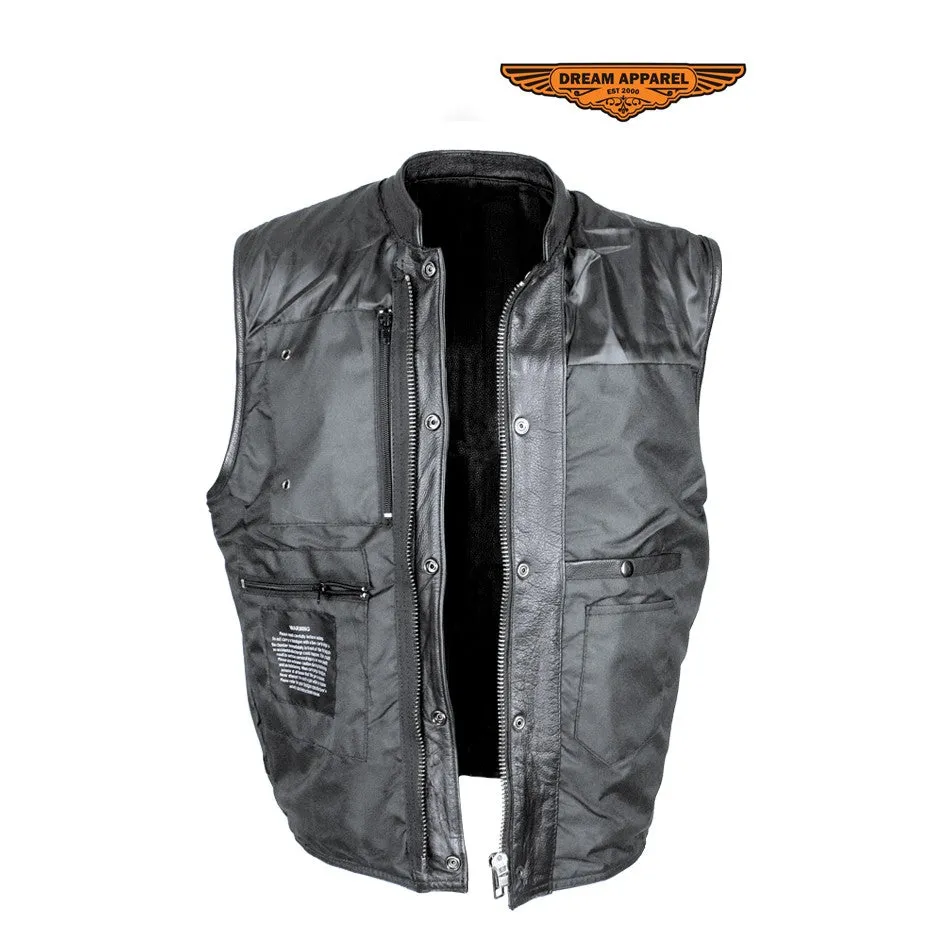 Naked Cowhide Leather Motorcycle Club Vest - Defender Vest