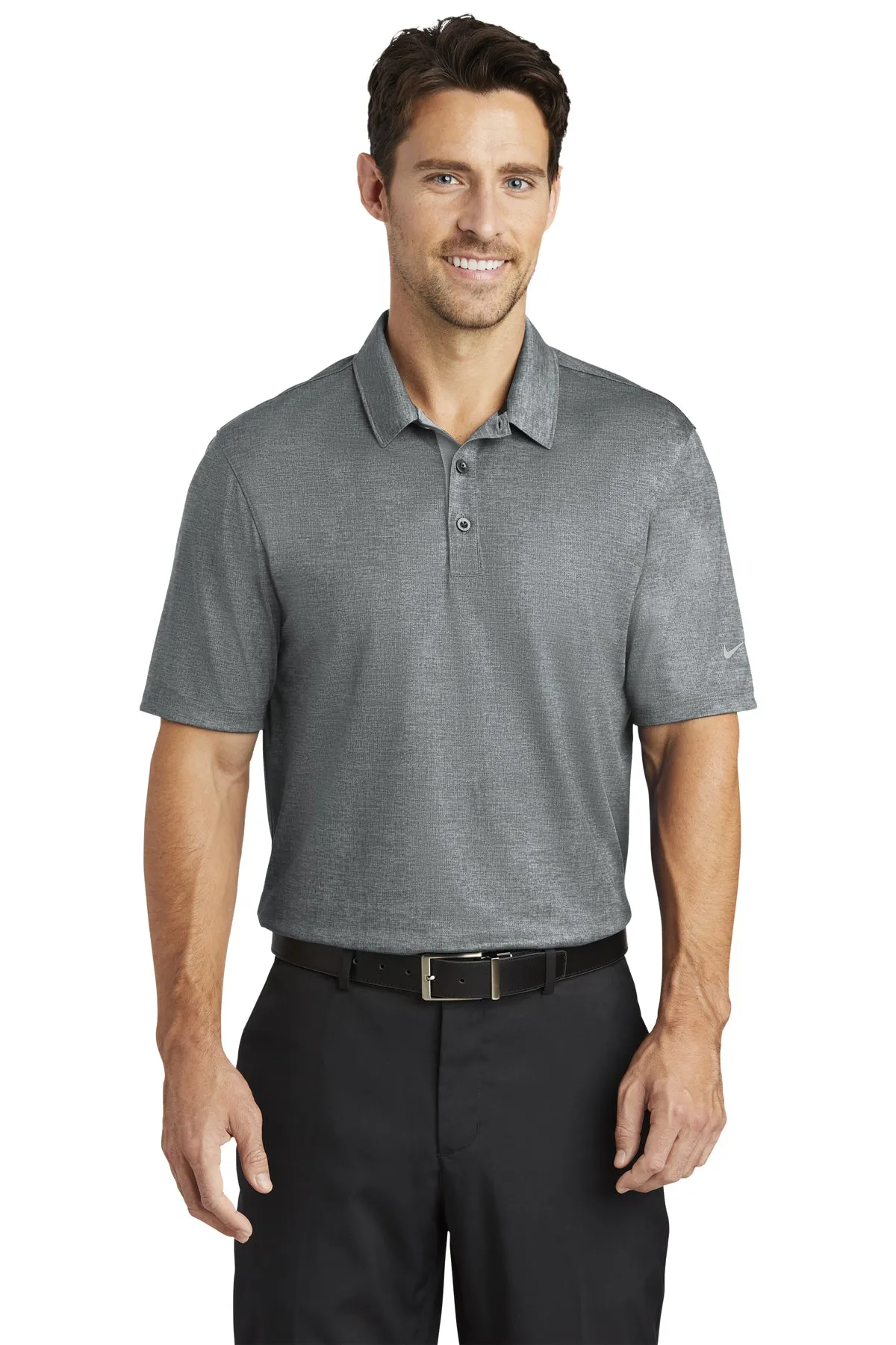 Nike Dri-FIT Crosshatch Customized Polos, Cool Grey/ Anthracite