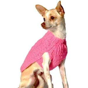 Pink Cable Dog Sweater XXL