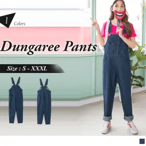 POCKETED COTTON DUNGAREE PANTS