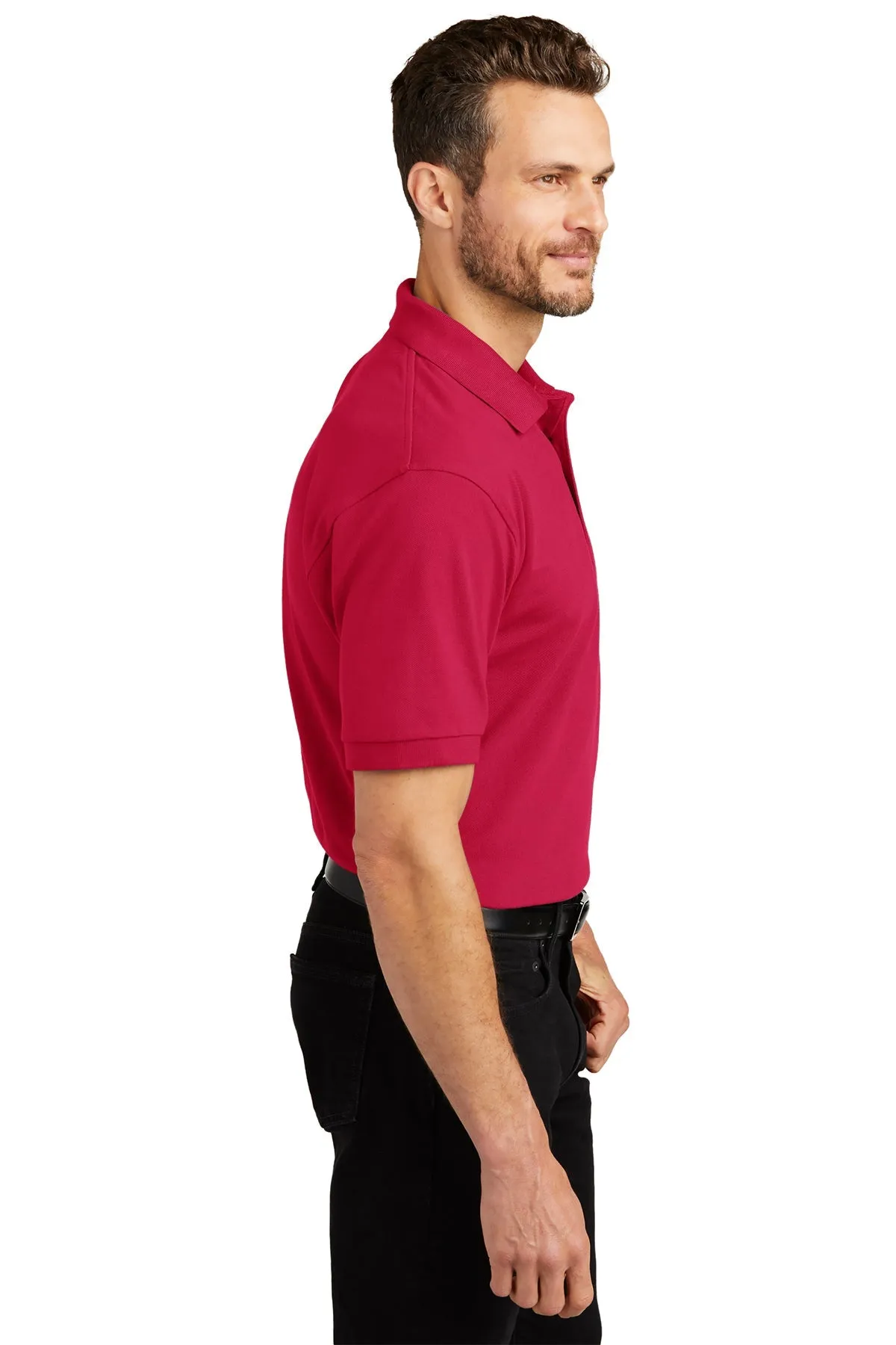 Port Authority Heavyweight Customized Cotton Pique Polos, Red