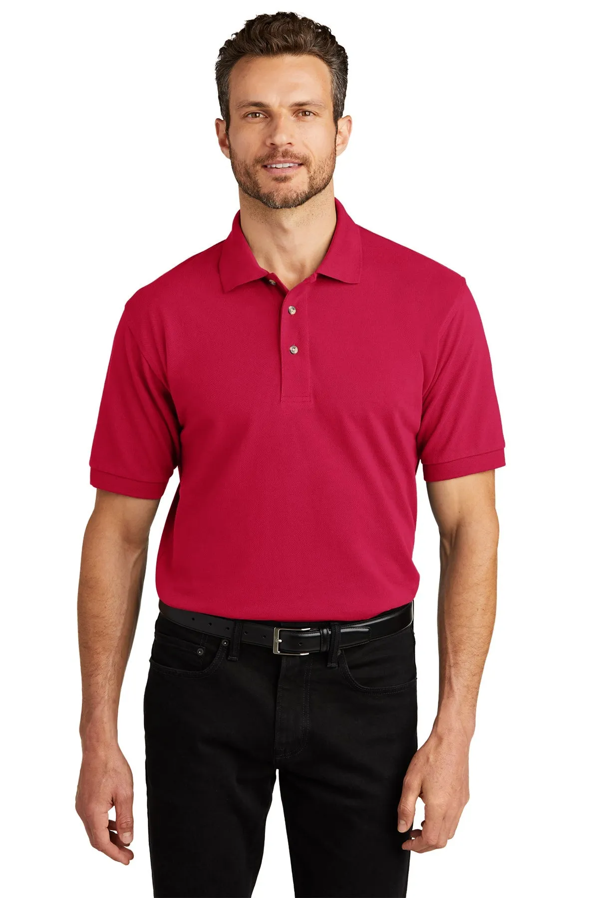 Port Authority Heavyweight Customized Cotton Pique Polos, Red