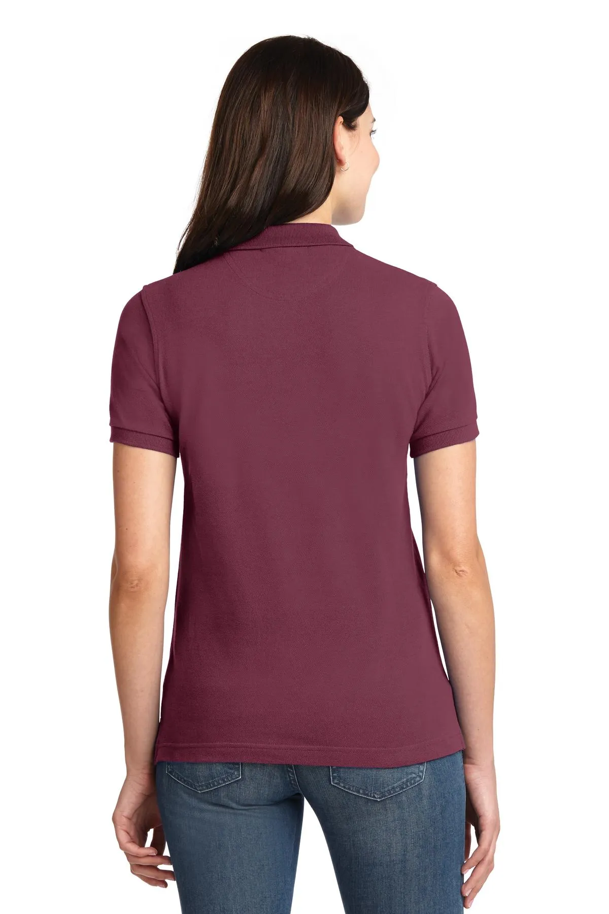 Port Authority Ladies Heavyweight Customized Cotton Pique Polos, Burgundy