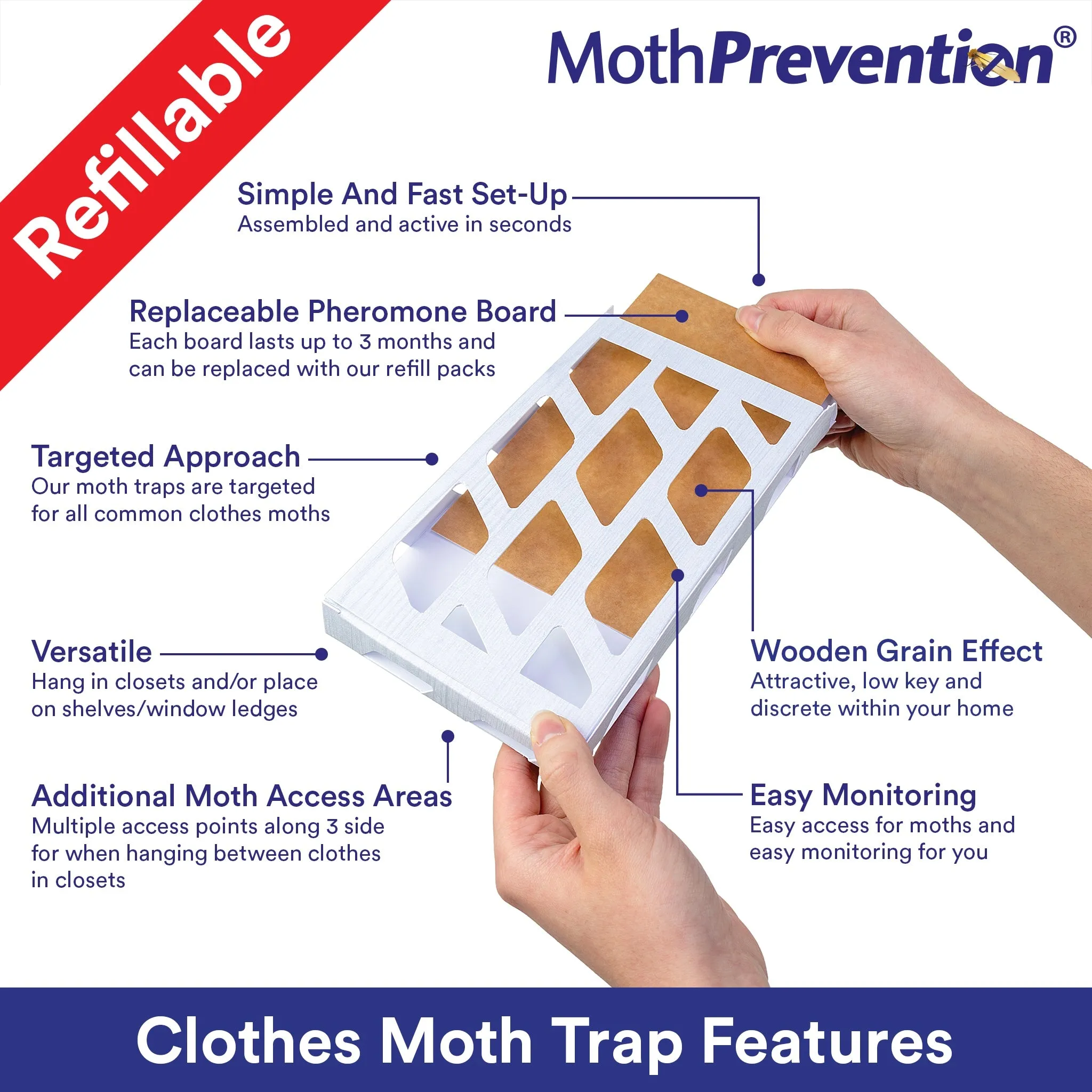 Powerful Clothes Moth Traps & Carpet Moth Traps - 3 Pack