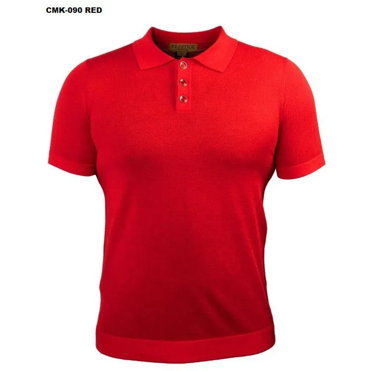 PRESTIGE POLO RED 3 BUTTON SHIRT