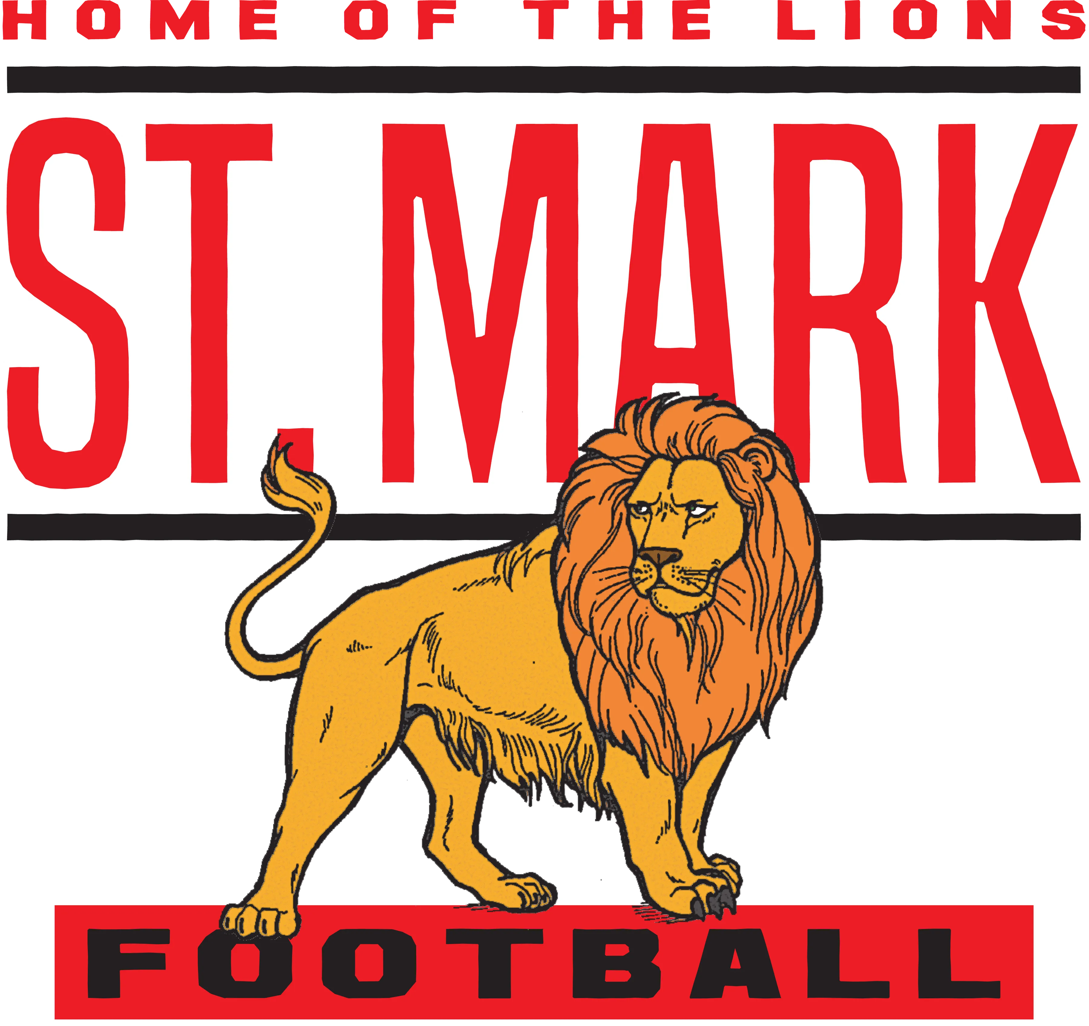 "St. Mark Lions Football" Design on Black