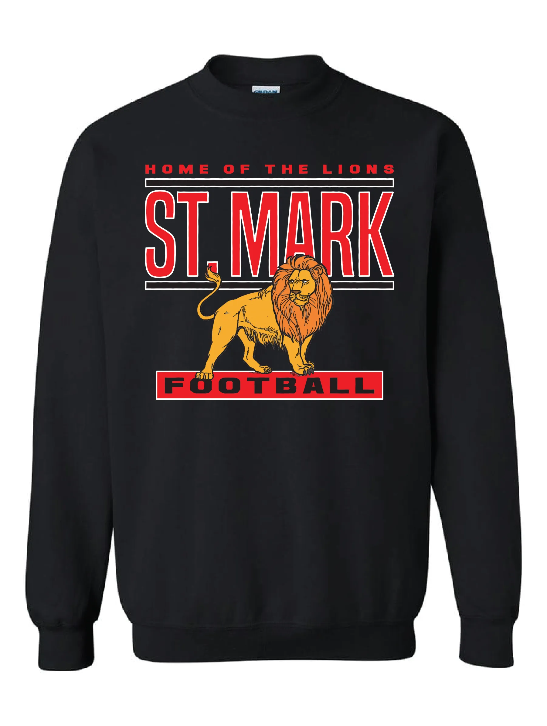 "St. Mark Lions Football" Design on Black