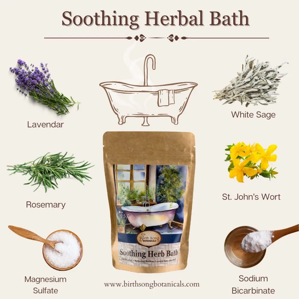 Relaxing and Soothing Herb Bath and Foot Soak, Melt Away Stress and Purify Your Energy* with Lavender and White Sage 16 oz.