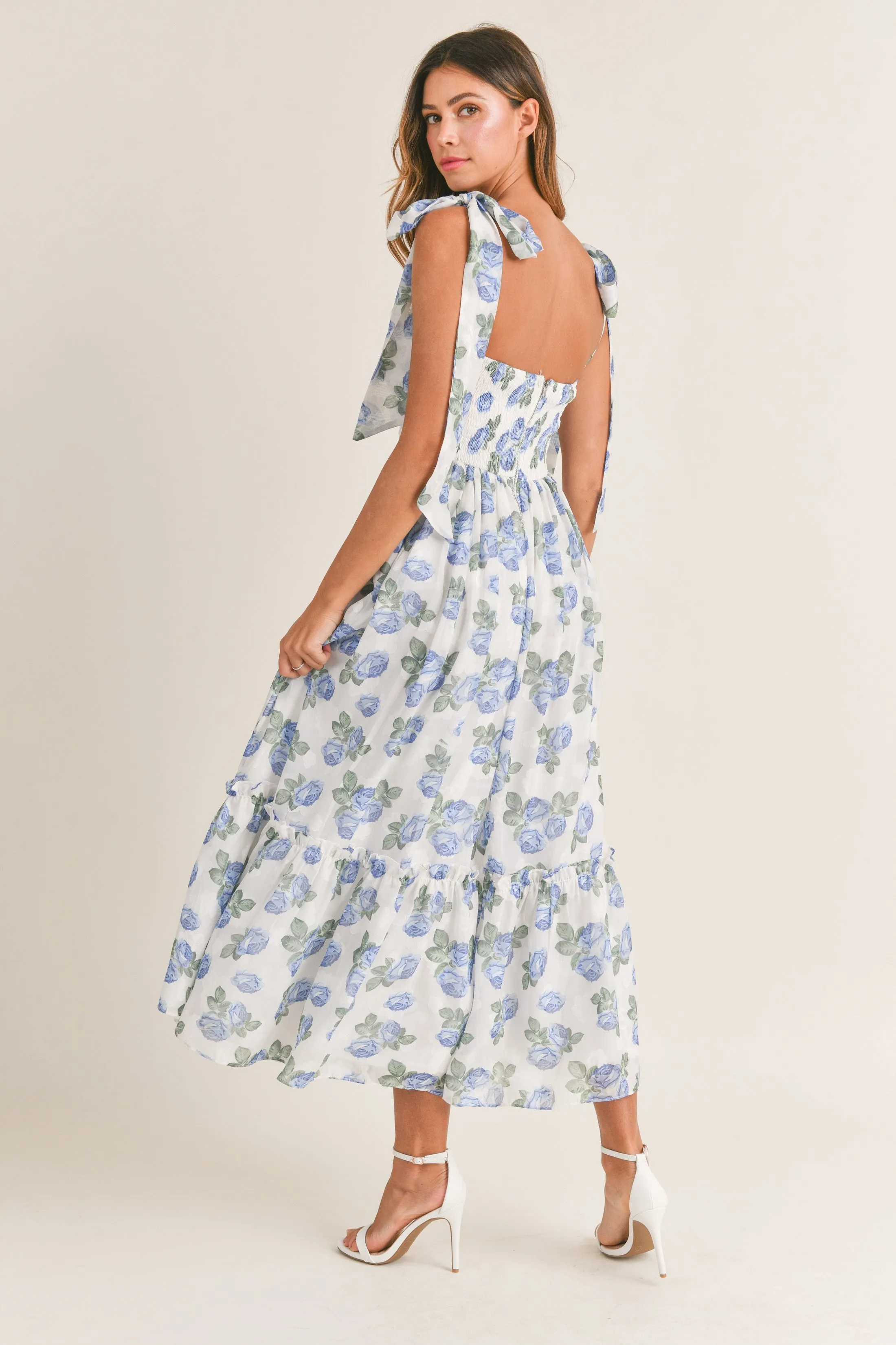 Savannah Blue Floral Maxi Dress