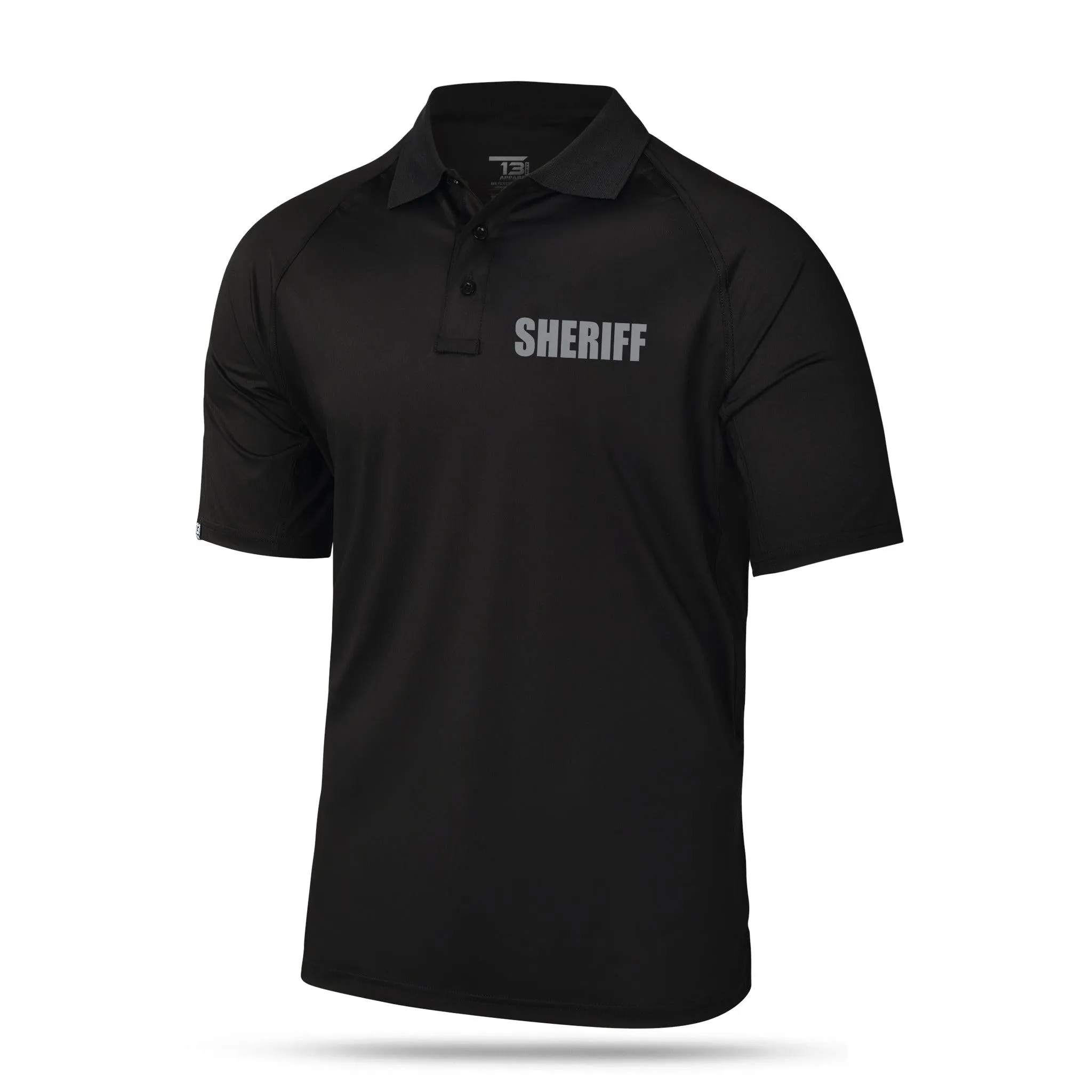 [SHERIFF] Reflective Men's Performance Polo [BLK/REF]