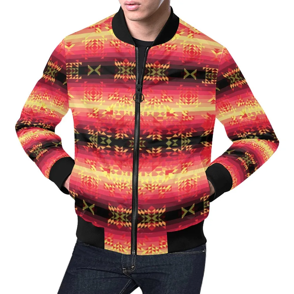 Soleil Fusion Rouge Bomber Jacket for Men