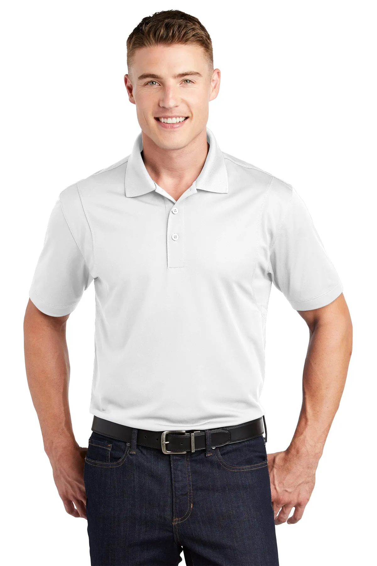 Sport-Tek Micropique Branded Sport-Wick Polos, White