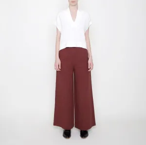 Szeki Wide Leg Linen Trouser, Rust