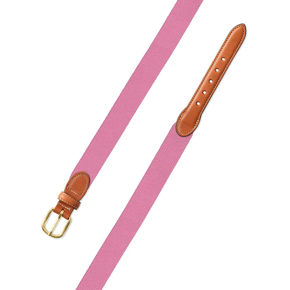 Textured Pink Belgian Surcingle Leather Tab Belt