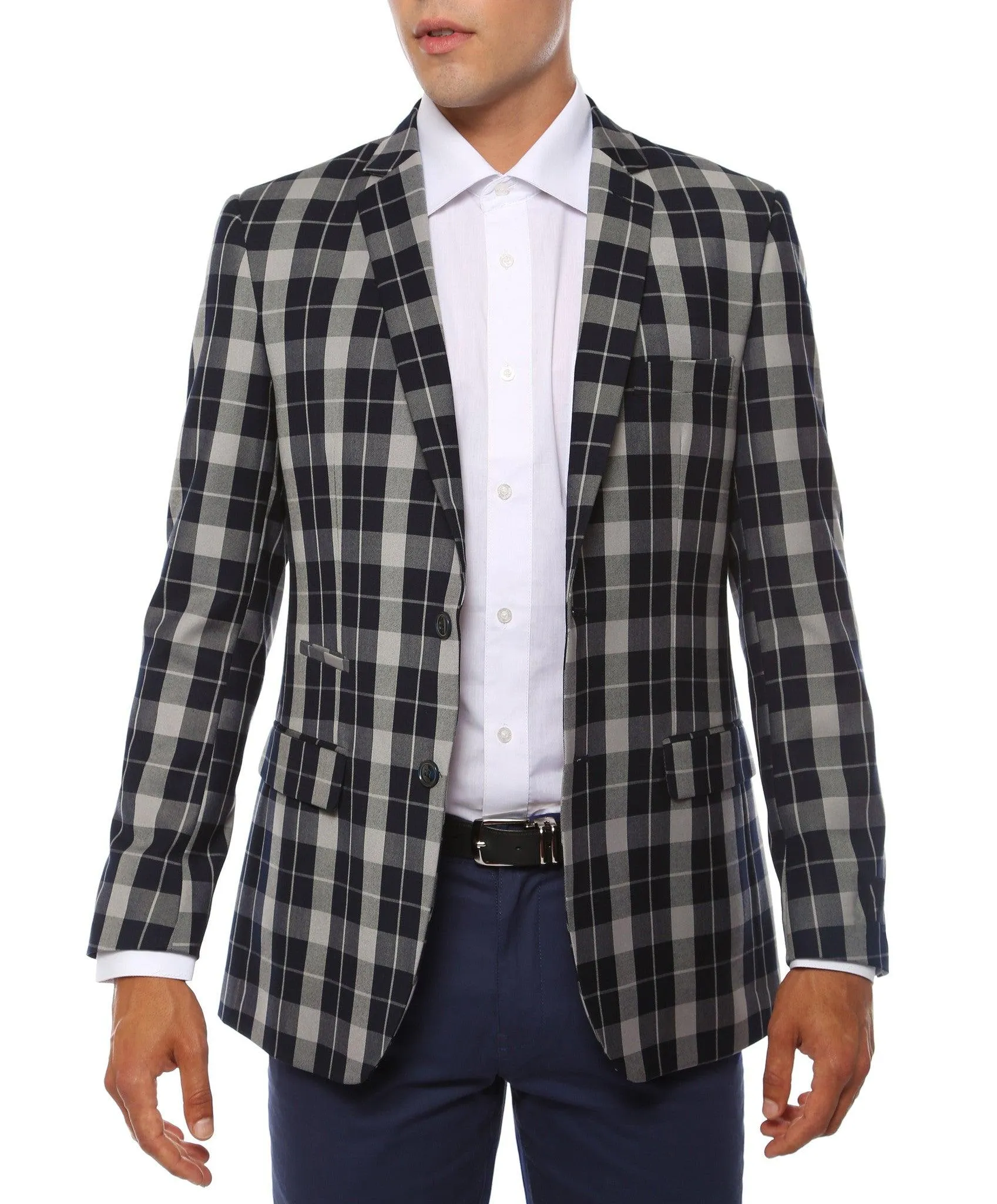 The Preston Plaid Check Slim Fit Mens Blazer