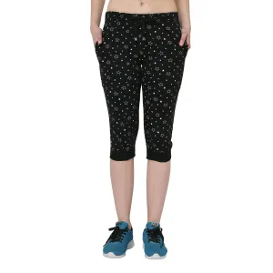 Vimal Jonney Black 3/4th Capri For Women's