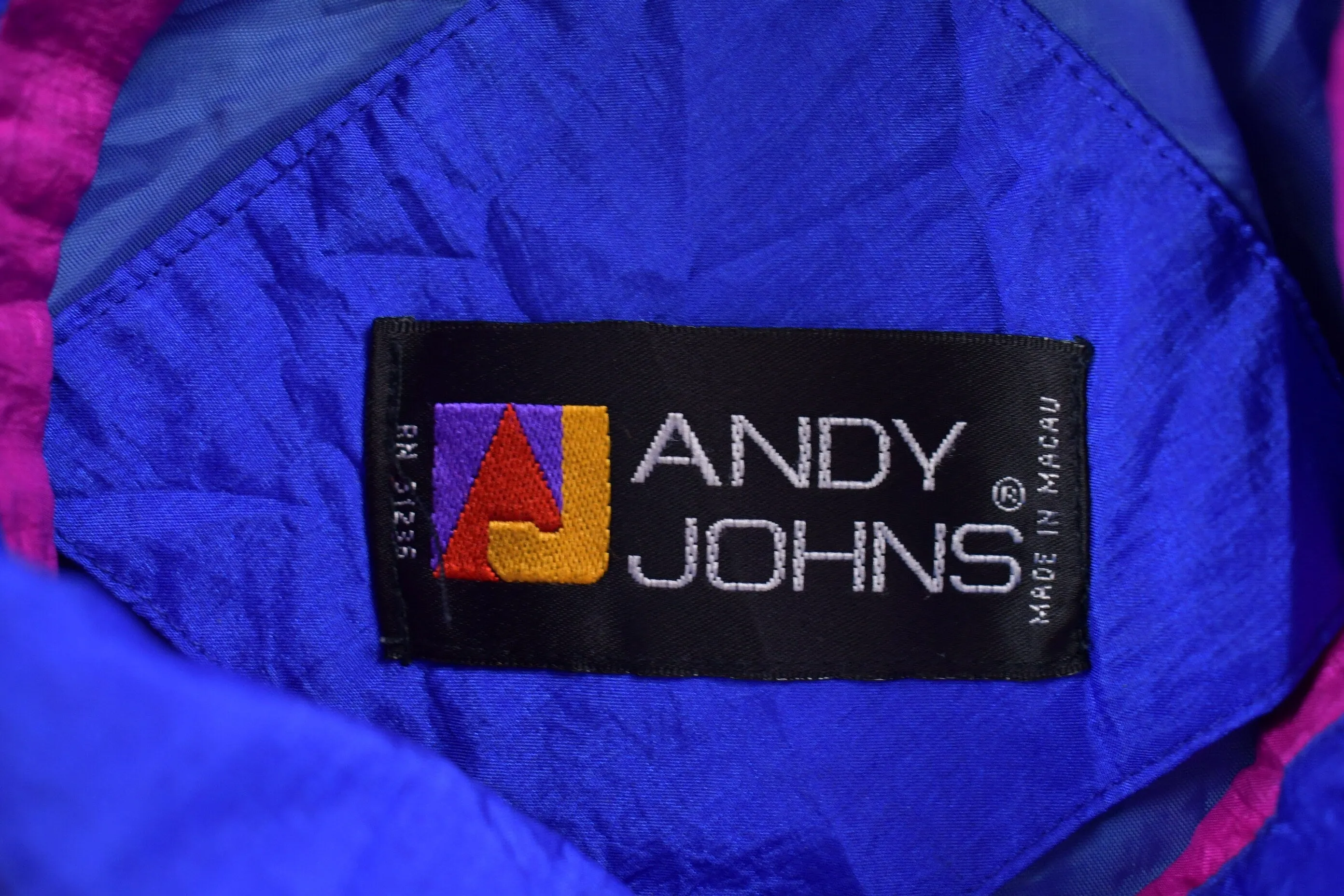 Vintage 1980s Andy Johns Abstract Design Windbreaker Jacket