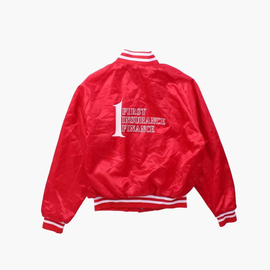 Vintage 'First Insurance Finance' Satin Bomber Jacket