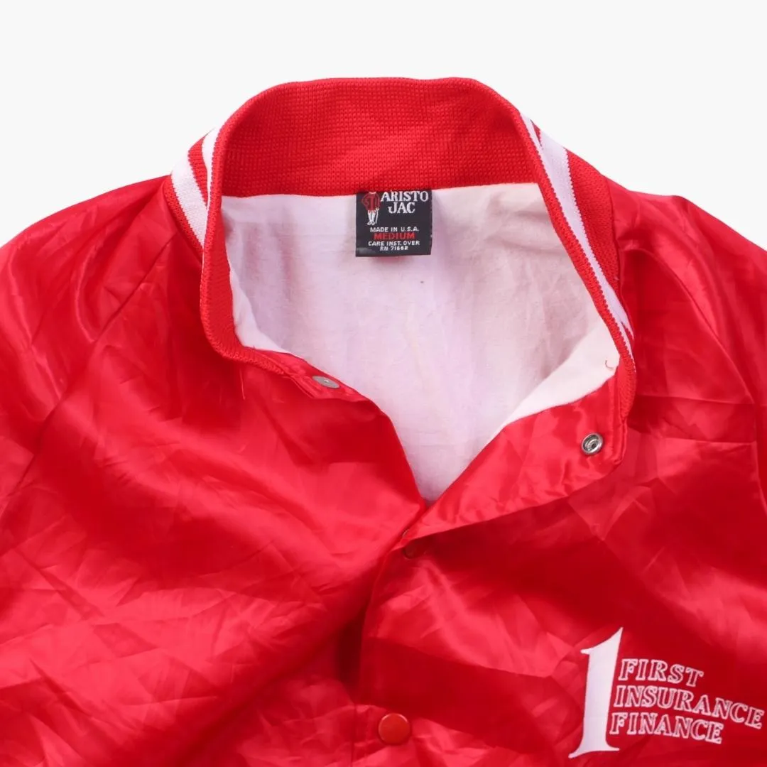 Vintage 'First Insurance Finance' Satin Bomber Jacket