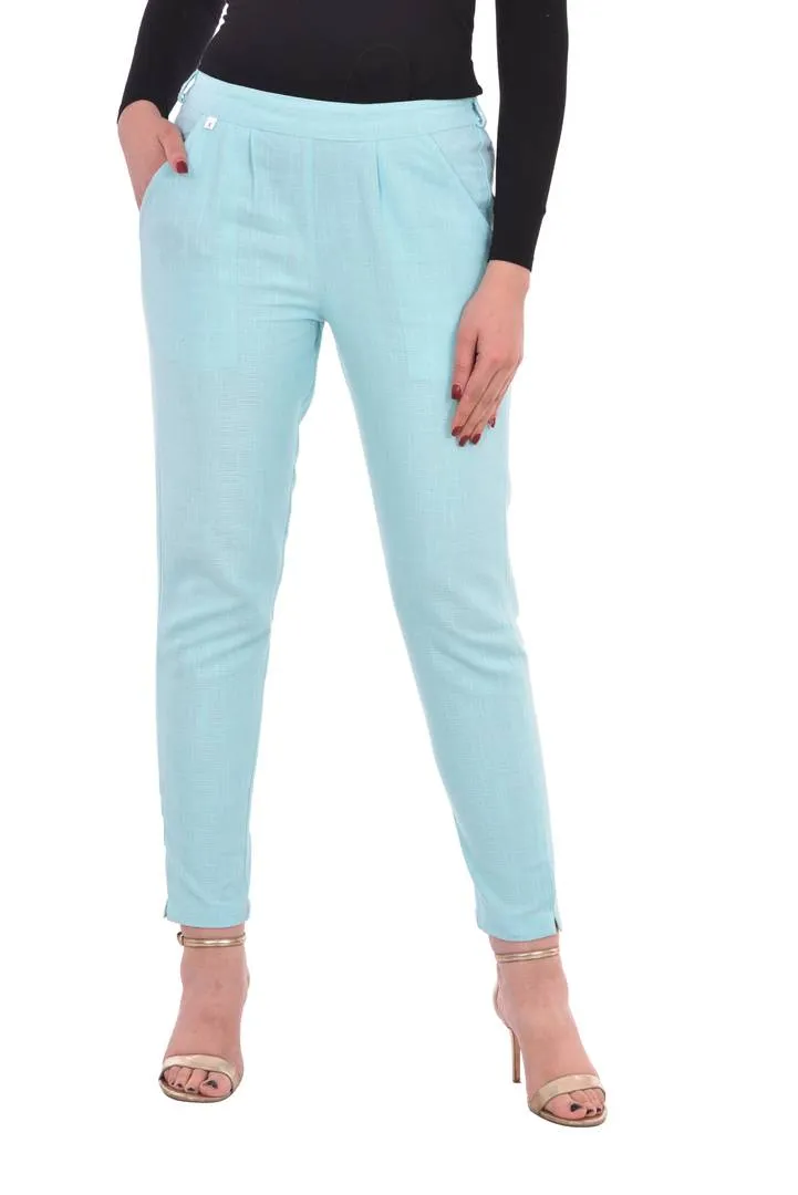 Women's Cotton Slub Regular Fit Trouser